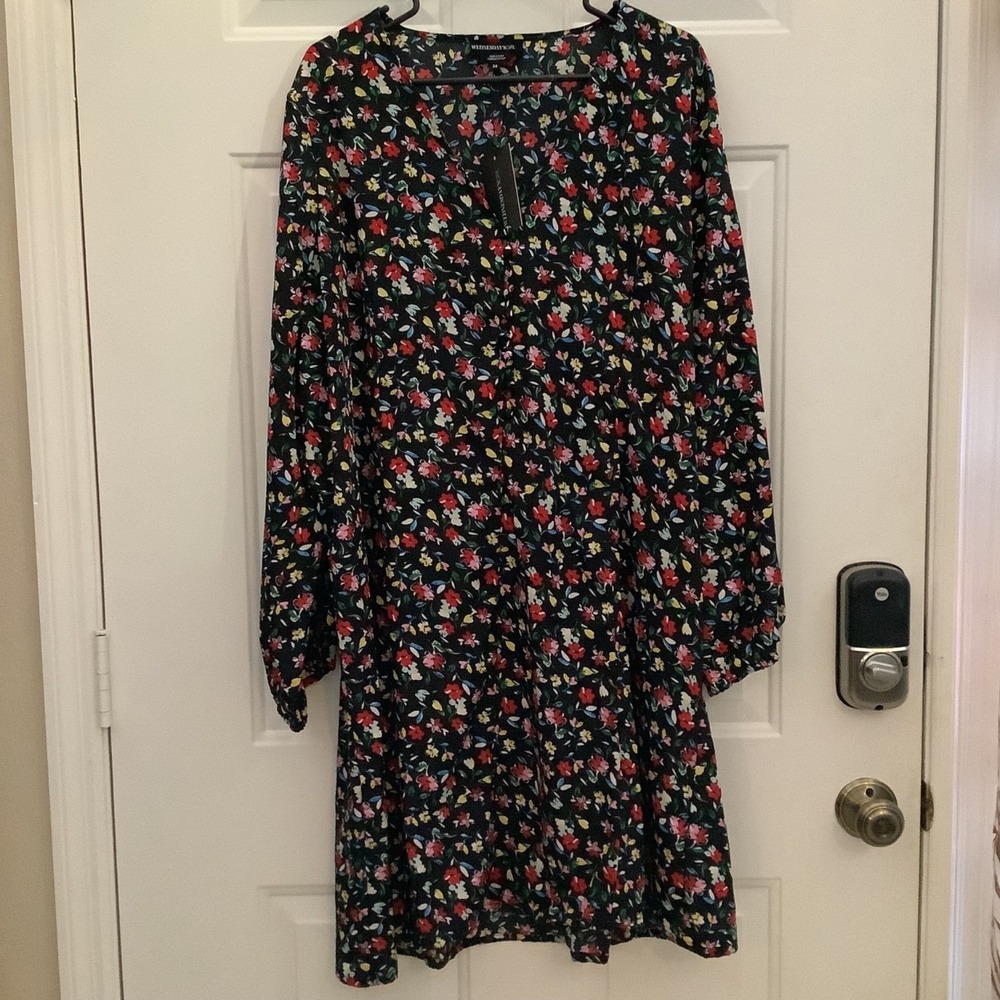 Wednesday's Girl Womans Floral Flowy Tunic‎ Dress Sz 24 NWT